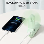 Portable Handheld Fan with 4500mAh Powerbank – Green