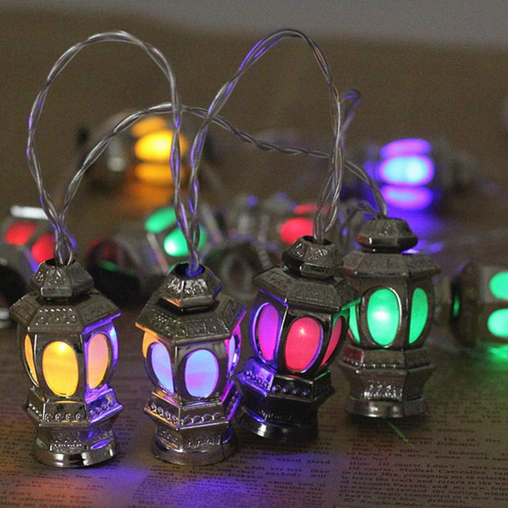 Ramadan Eid Lantern String Lights, Battery Powered LED Mubarak Decorative Lights for Home, Bedroom, Garden & Festival Parties