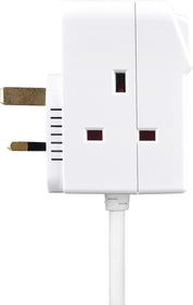Three Socket Surge Compact Adaptor Extension Lead