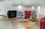 17L 700W Red Manual Microwave with 5 Power Levels & Defrost