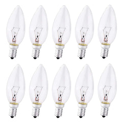 10 Pack E14 Small Screw Light Bulb, SES Dimmable Candle Bulbs 40W, Clear, 2700K Warm White