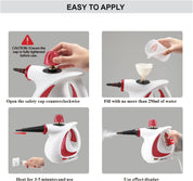 Belaco Handheld Steam Cleaner – High Pressure Multi-Purpose Steam Cleaner 1050W with 9 Accessories | Portable Chemical Free Steamer for Home, Kitchen, Bathroom, Tiles, Grout, Upholstery & Cars BSC389A