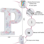 Unicorn LED Letter Light P Remote RGB