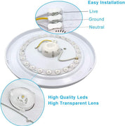 24W Ultra-Thin LED Ceiling Light with Dimmable 2000K Backlight, Warm Night Light & Timer, Modern 12 Inch Round Flush Mount for Bedroom Living Room Kitchen