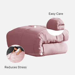 Brentfords 8kg Weighted Blanket – Blush Pink King Size, Calming Stress Relief for Adults, 150x200cm