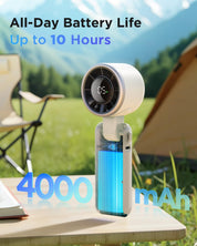 Turbo Portable Handheld Fan 4000mAh 5 Speeds Foldable