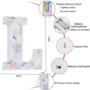 Unicorn LED Letter Light L 18 Color Remote