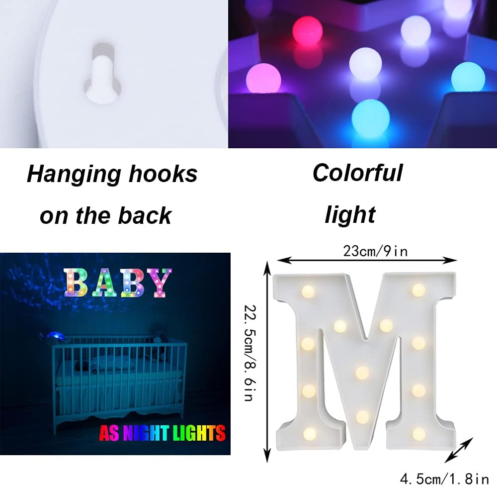 Colorful LED Marquee Letter Light – 18 Colors with Remote