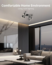 6-Way Rotatable LED Spot Ceiling Light – Modern Matte Nickel Fixture with 4000K Natural White Lighting for Living Rooms, Kitchens, Bedrooms, and Hallways