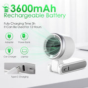 Portable Handheld Mini Turbo Fan – 5 Speeds USB Rechargeable
