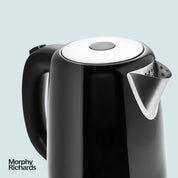 Equip 1.7L Jug Kettle – 3kW Rapid Boil, Stainless Steel, Removable Filter, Easy View Water Gauge, Black