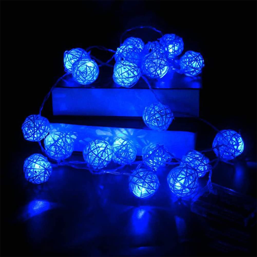 Indoor Rattan Ball Fairy String Lights Battery Operated Ramadan Festival LED Lights for Eid Decorations