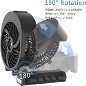 HandFan Hand Fan Water Cooling Battery Fan USB Battery Operated 3 Levels Mini Table Fan 2-in-1 with Laptop Multi Port Socket for Travel and Home