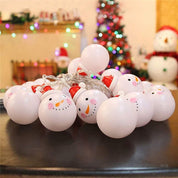 LED Christmas Snowman String Lights | Warm White Battery Decor