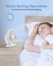 TriPole Desk Fan for Home, Portable USB Handheld Fan 3 Speeds Powerful Table Fan Silent, 360°Adjustable Mini Cooling Fans, Electric small Desktop Quiet Fans for Bedroom, Office, Library, Travel