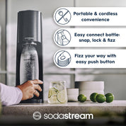SodaStream Terra Sparkling Water Maker – Black – Quick Connect CO2 System – 60L