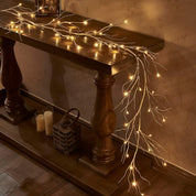 White Birch LED Garland Lights 6FT with Timer, 48 Warm White Battery Powered Fairy Lights for Indoor and Outdoor Home Décor