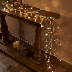 White Birch LED Garland Lights 6FT with Timer, 48 Warm White Battery Powered Fairy Lights for Indoor and Outdoor Home Décor