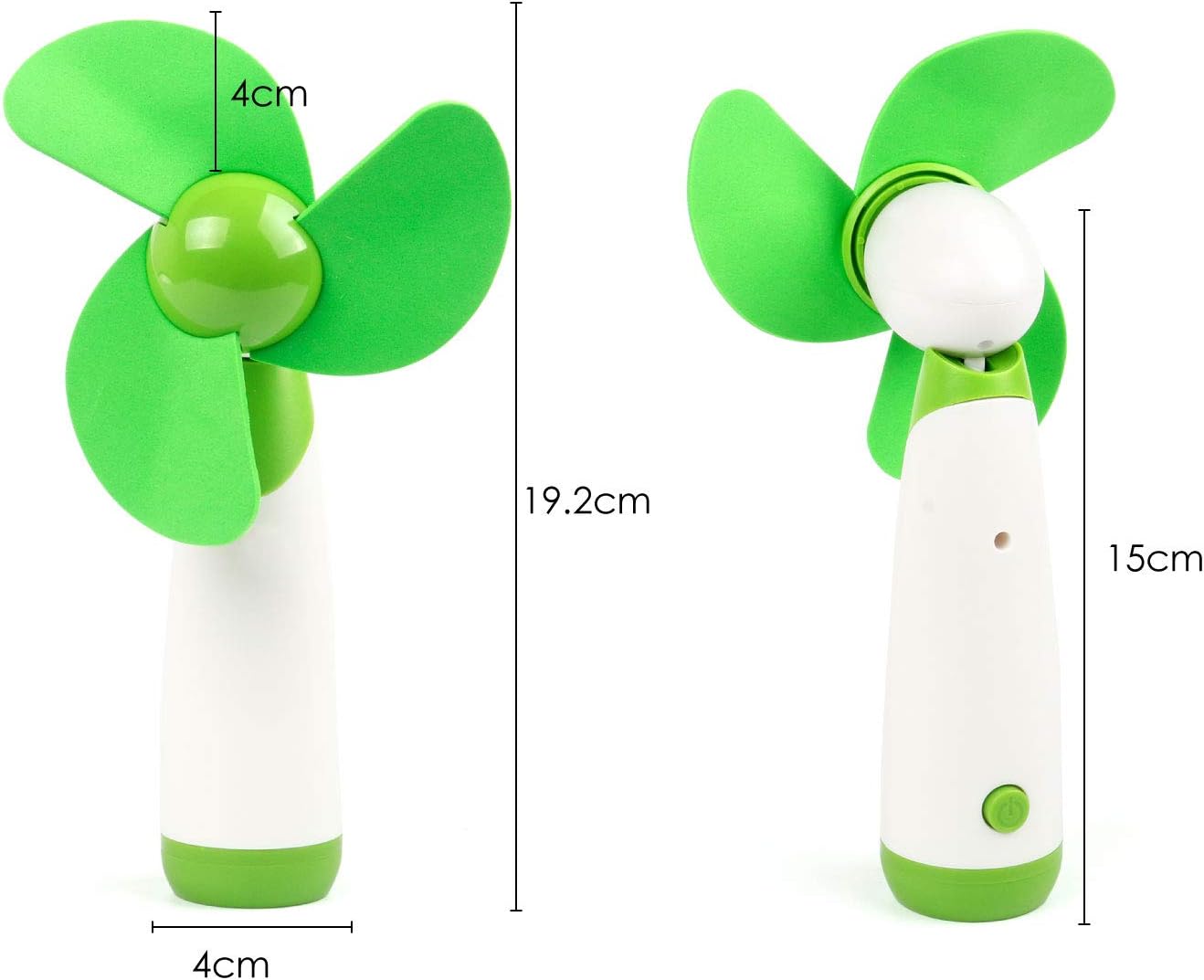 TRIXES Handheld Soft Blade Fan Green Adjustable Head