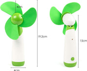 TRIXES Handheld Soft Blade Fan Green Adjustable Head