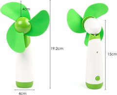 TRIXES Handheld Soft Blade Fan Green Adjustable Head
