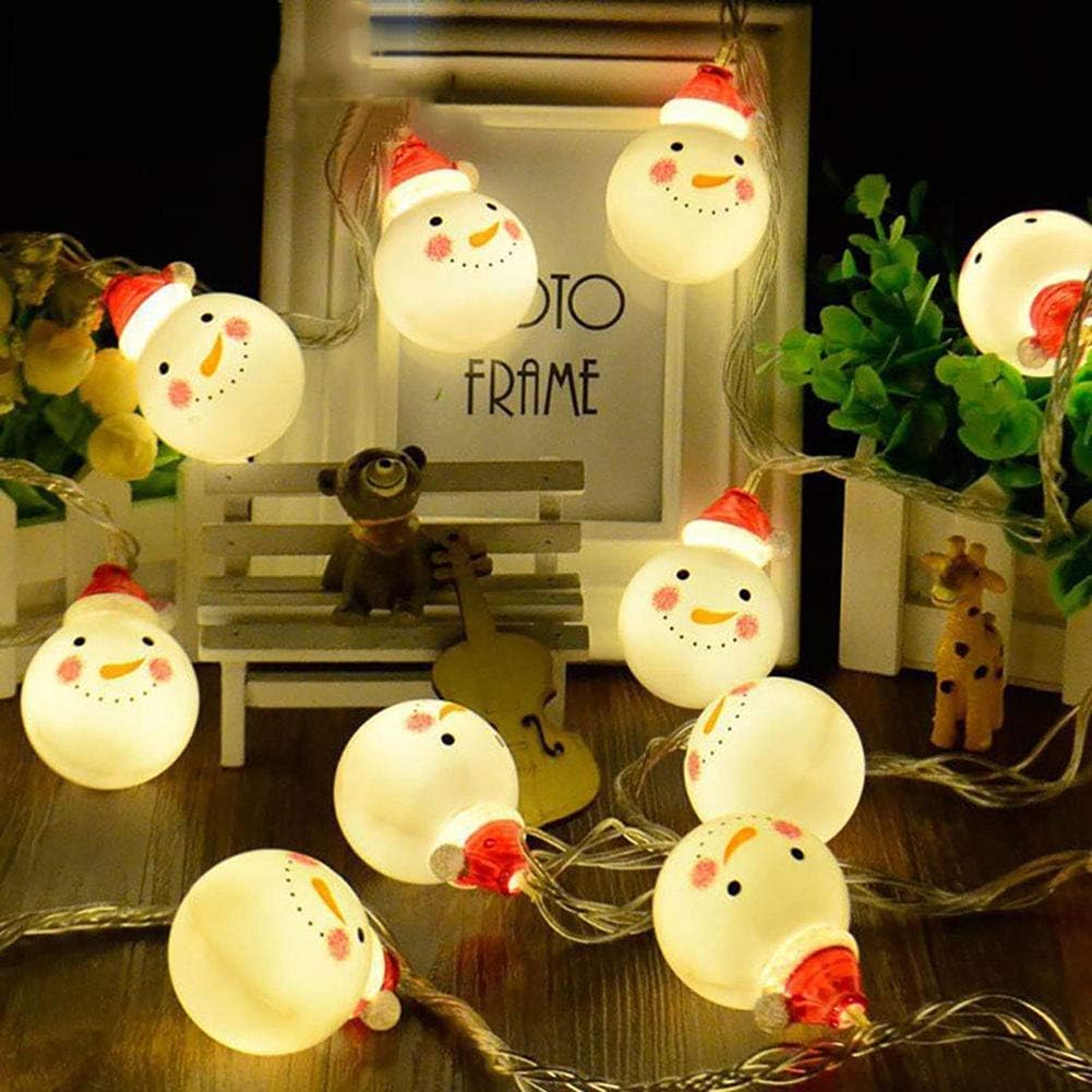 LED Christmas Snowman String Lights | Warm White Battery Decor