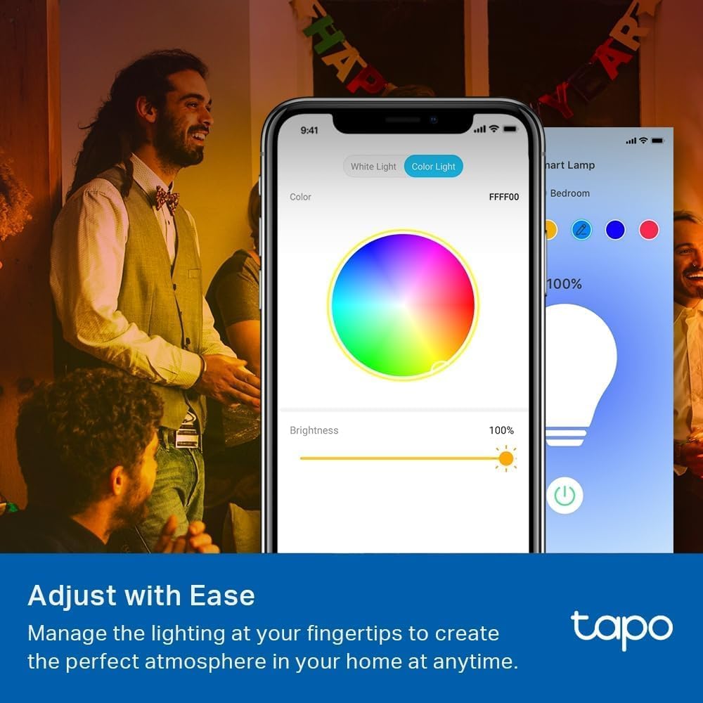 Tapo L530E 2-Pack E27 Smart LED Bulb, Colour Changing, Dimmable