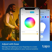 Tapo L530E 2-Pack E27 Smart LED Bulb, Colour Changing, Dimmable
