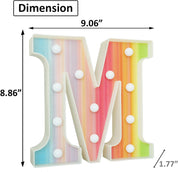 RGB Rainbow LED Letter Light M