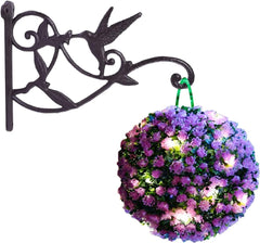 Solar Powered Topiary Hanging Ball 20 LED Lights Garden Decoration - No Wiring Required and Install Anywhere (PURPLE)