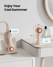 Mini Portable Handheld Fan with Base 3 Speed USB