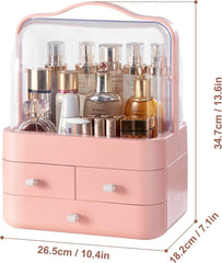 Makeup & Skincare Organizer Box with Lid and Drawers – Vanity Storage for Bathroom & Table