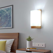 Wooden Wall Light Indoor, E27 Modern Minimalist Wall Lamp, Natural Wood Wall Lighting Fixture for Living Room, Bedroom, Bedside, Hallway, and Stairs (Without Bulb)