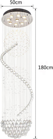 Luxurious Crystal Ball Chandelier - 138 Genuine Crystal Droplets Rainfall Design