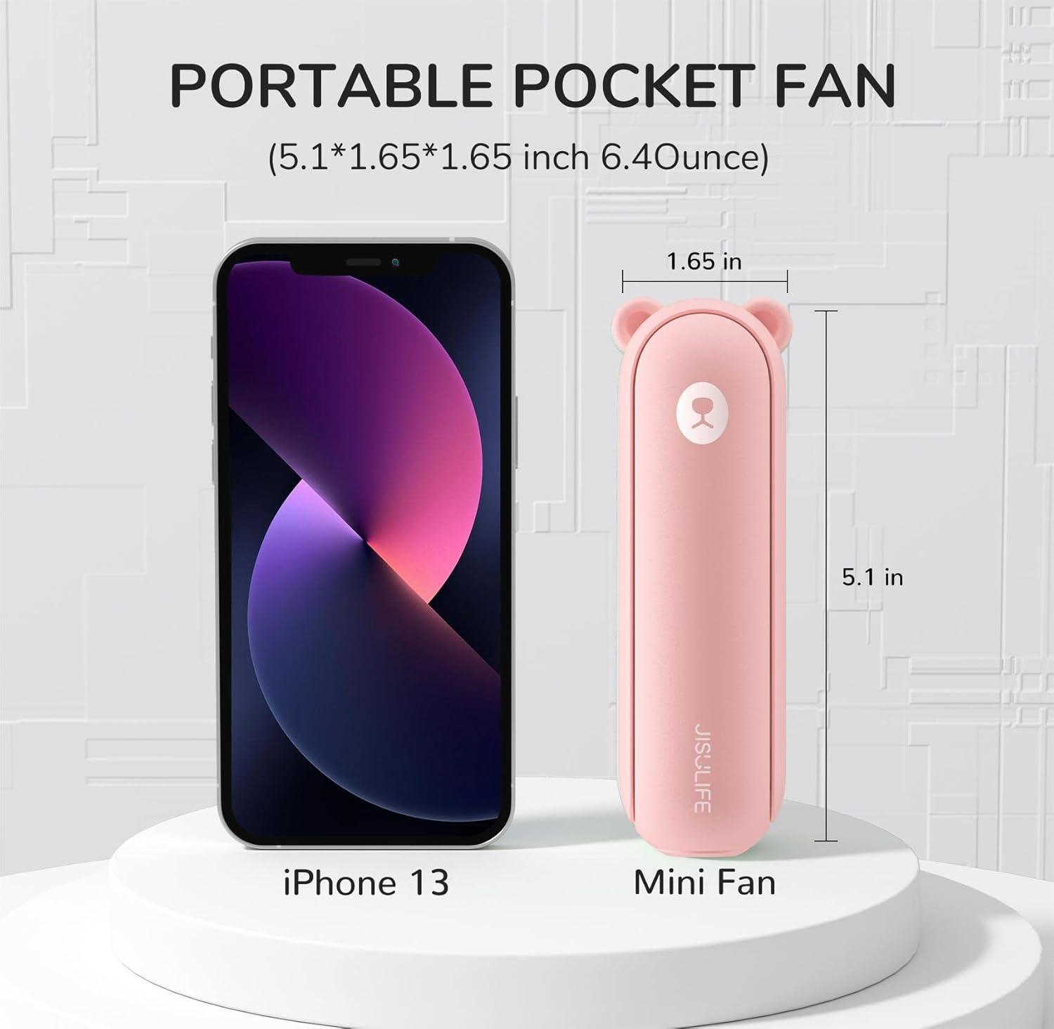 Portable Handheld Fan with 4500mAh Powerbank – Pink
