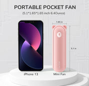 Portable Handheld Fan with 4500mAh Powerbank – Pink