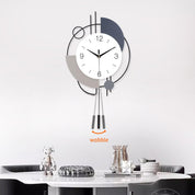 Large Metal Wall Clock, 13x21.65" Silent Non-Ticking Decorative Clock for Home & Office