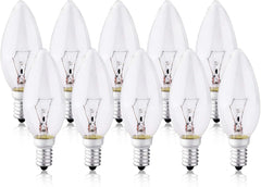 10-Pack 40W Small Screw Candle Bulbs E14 Clear Warm White 2700K, 240V