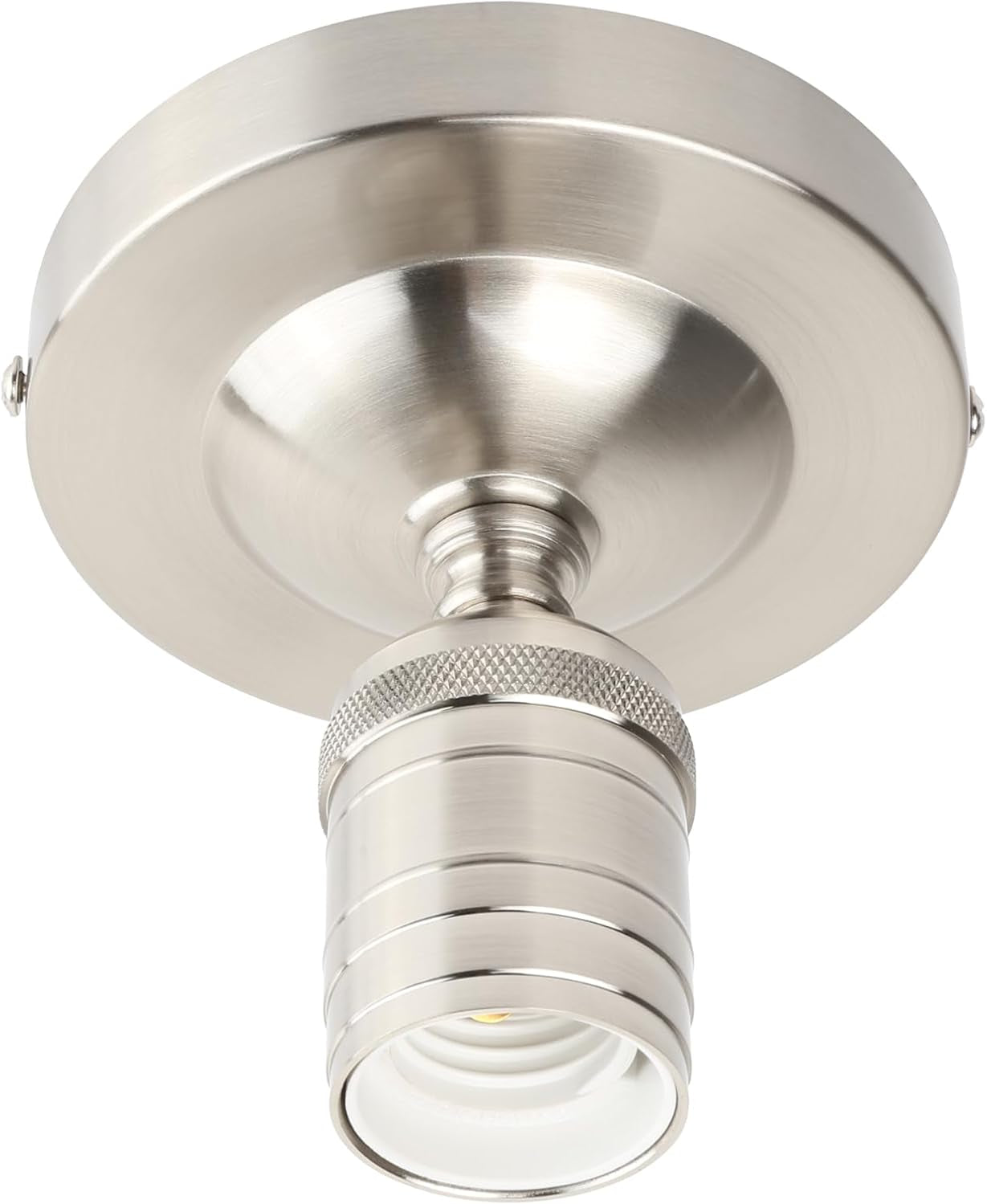 Brushed Industrial Ceiling Pendant Light, One-Head E27 Hanging Lamp Without Shade, Modern Loft Style for Kitchen, Bedroom, Hallway