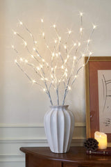 Home Decorative Twig Lights Lighted White Birch Twig Branches Pathway Stakes with 60 LED White Lights Waterproof Plug in for Outdoor and Indoor Decor (3PK, 76cm)