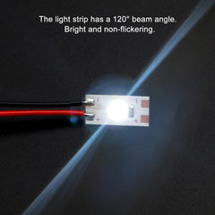 25 PCS 17mm Prewired LED Strip Lights 2835 SMD 12V–18V White Flexible