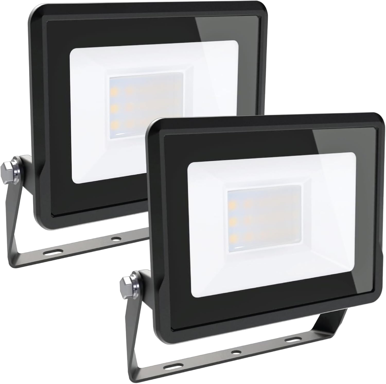 20W LED Outdoor Floodlight - 2000LM, IP65 Waterproof, 6500K Daylight, Energy-Efficient, 2-Pack for Garden & Garage