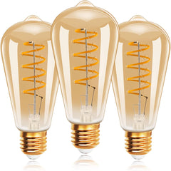 EXTRASTAR B22 ST64 Vintage LED Bulbs, 4W (33W Equivalent), Warm White 2200K, 360LM, Non-Dimmable, 3-Pack