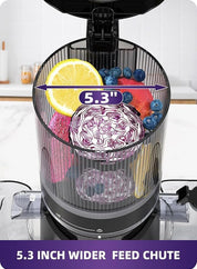 135mm Wide Chute Cold Press Juicer 300W BPA-Free Easy Clean Black