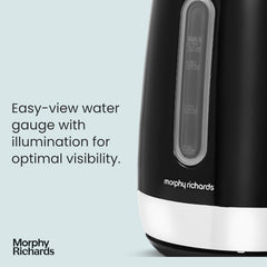 Equip 1.7L Jug Kettle – 3kW Rapid Boil, Stainless Steel, Removable Filter, Easy View Water Gauge, Black