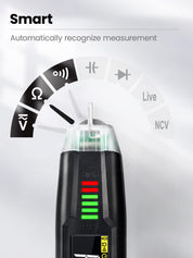 KAIWEETS Multi-function Voltage Tester, Non-Contact Electrical Tester, 600V AC/DC Voltage Test, Sensitivity Electric Voltage Pen with NCV, LED Flashlight, Resistance, capacitance, Diode Testing