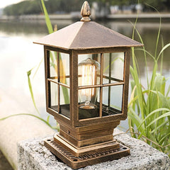 Antique Style Outdoor Post Lights, Copper Aluminum Frame, IP55, 230V/E27, for Garden Entrance and Path