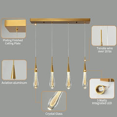 Adjustable Crystal Teardrop Pendant Light - Champagne Bubble Design LED