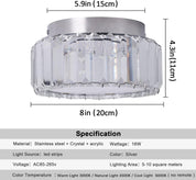 Modern Crystal Ceiling Light Flush Mount LED Fixture for Home