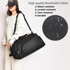 Waterproof Gym Duffel Bag with Shoe Compartment & Wet Pocket for Men and Women